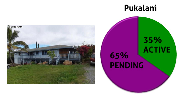 chart showing the pending home sales in pukalani