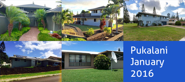 pukalani home sales in january 2016